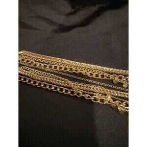 Lovisa  brand 4 string necklace gold tone 18-21” necklace with a 4” dangle